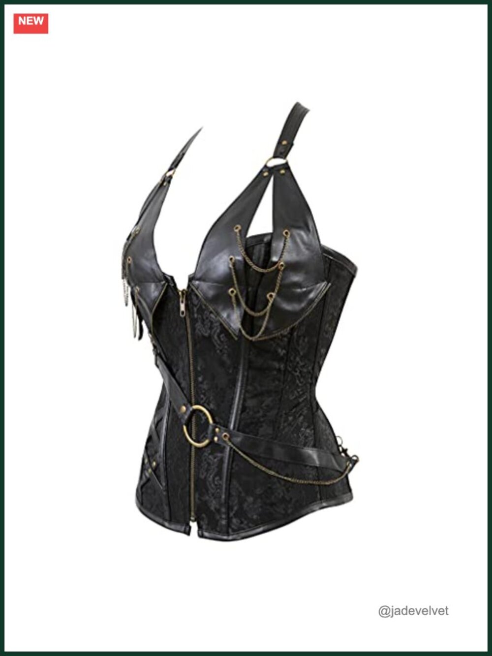 Faux Leather Halter Corset Bustier Steel Boned Clubwear Cosplay Top